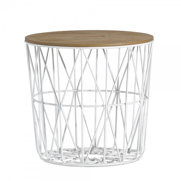 Mesa auxiliar DARIA - metal Blanco - Sillatea Mesa auxiliar DARIA - metal Blanco - Sillatea