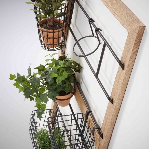 Organizador de pared ANCOR - madera de mango Natural – metal - Sillatea Organizador de pared ANCOR - madera de mango Natural – metal - Sillatea