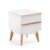 Mesita de noche MEETY – madera Roble – DM Blanco