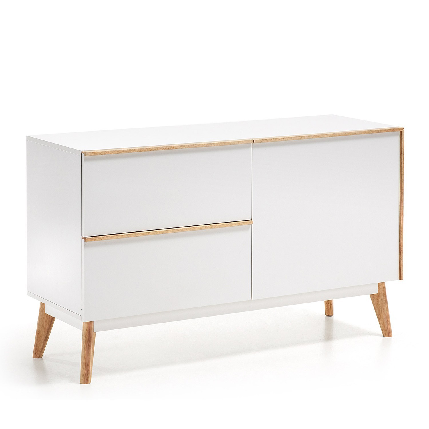 Cómoda aparador MEETY 120×40 – madera Roble – DM Blanco