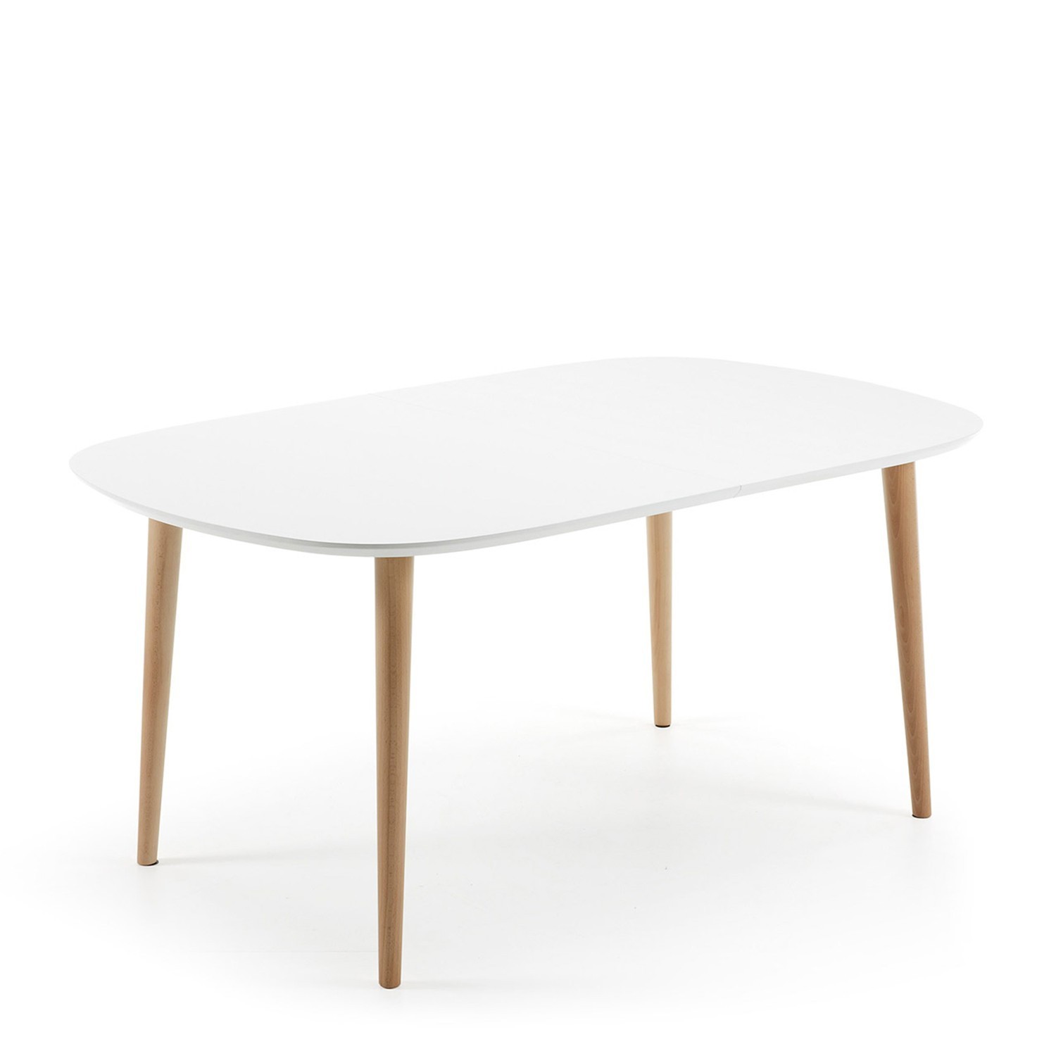 Mesa extensible OAKLAND rectangular 160-260 -madera Haya – DM Blanco