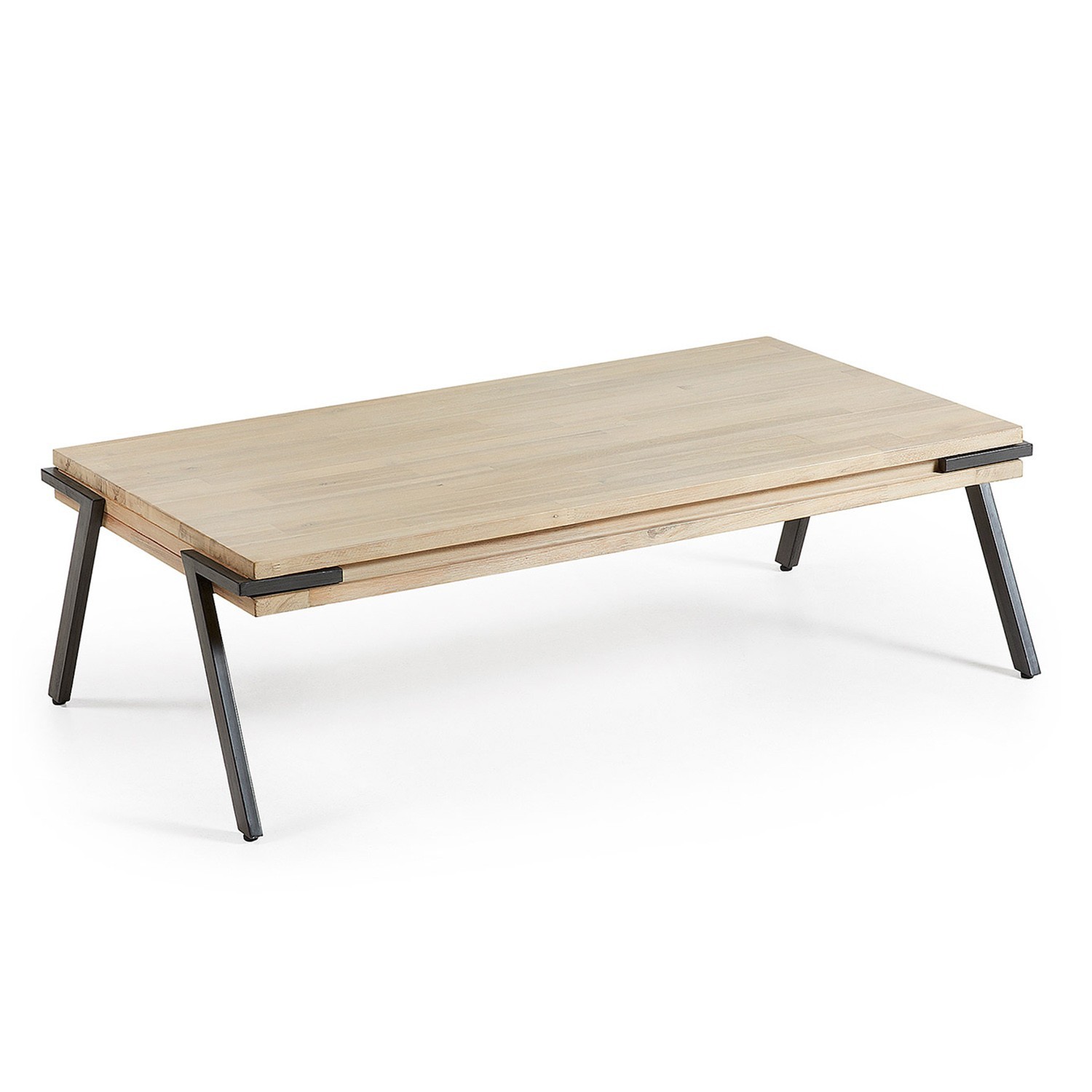 Mesa de centro DISSET 125×70 – madera acacia Natural – patas metal Mesa de centro DISSET 125×70 – madera acacia Natural – patas metal