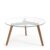 Mesa de centro redonda BRICK 90  – pata madera Natural – sobre Cristal