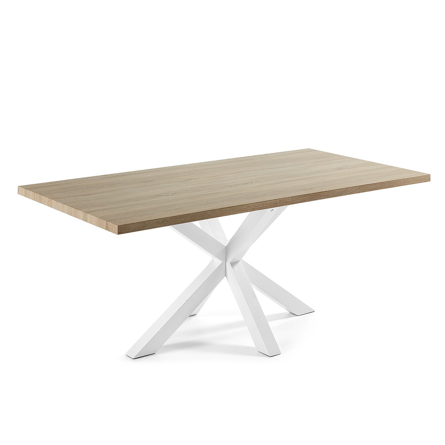 Mesa ARYA 200×100 – pie epoxy Blanco – sobre Natural