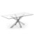 Mesa ARYA 200×100 – pie acero inox – cristal Transparente