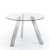 Mesa COLUMBIA 110 cm – metal Cromado – Cristal Transparente