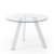 Mesa COLUMBIA 110 cm – metal Blanco – Cristal Transparente