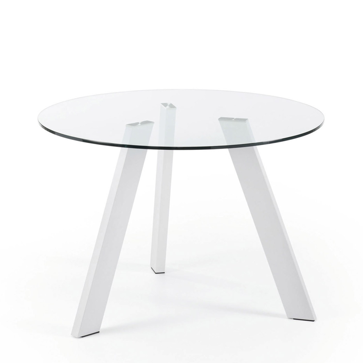 Mesa COLUMBIA 110 cm – metal Blanco – Cristal Transparente Mesa COLUMBIA 110 cm – metal Blanco – Cristal Transparente