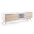 Mueble TV QUATRE 174×45 – DM Blanco – pies madera fresno
