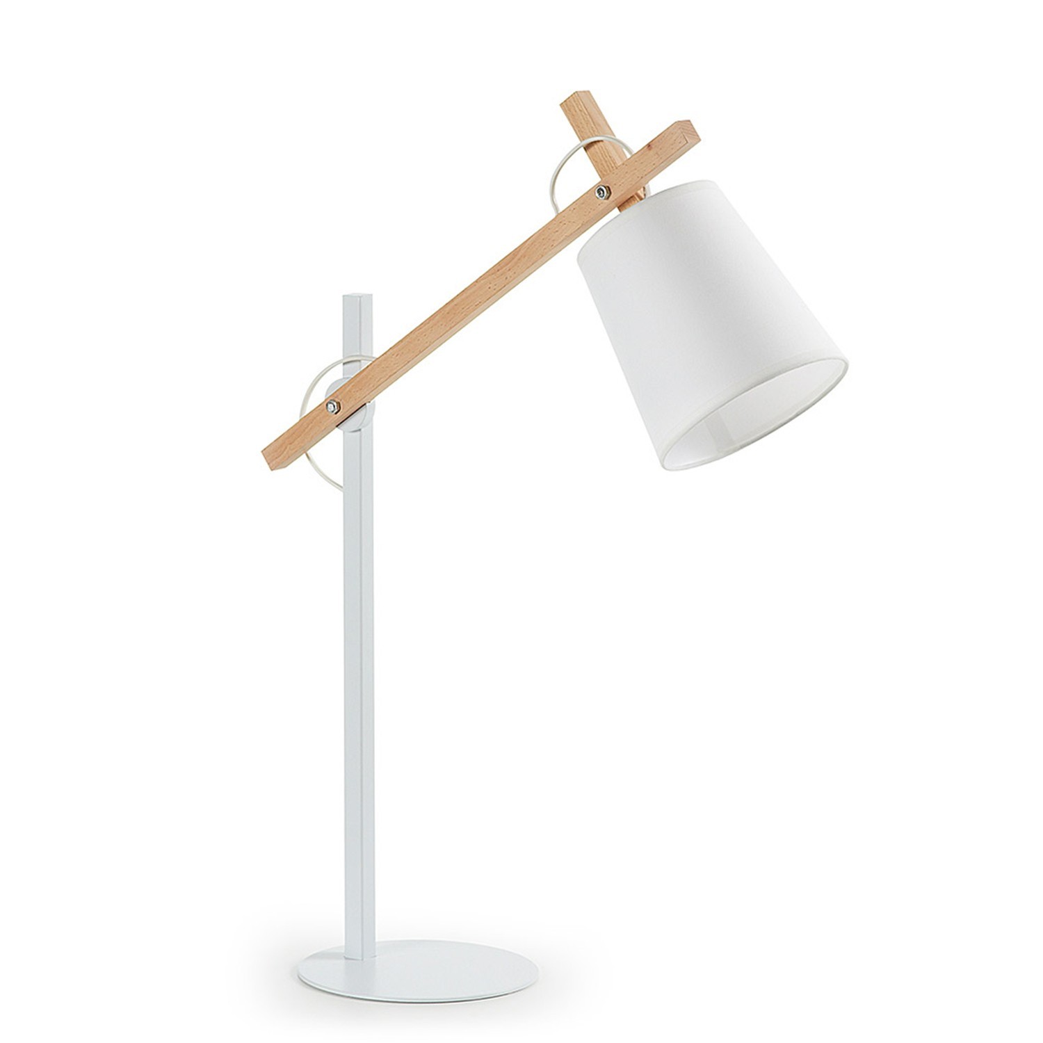 Lampara de sobremesa JOVIK – metal Blanco y madera