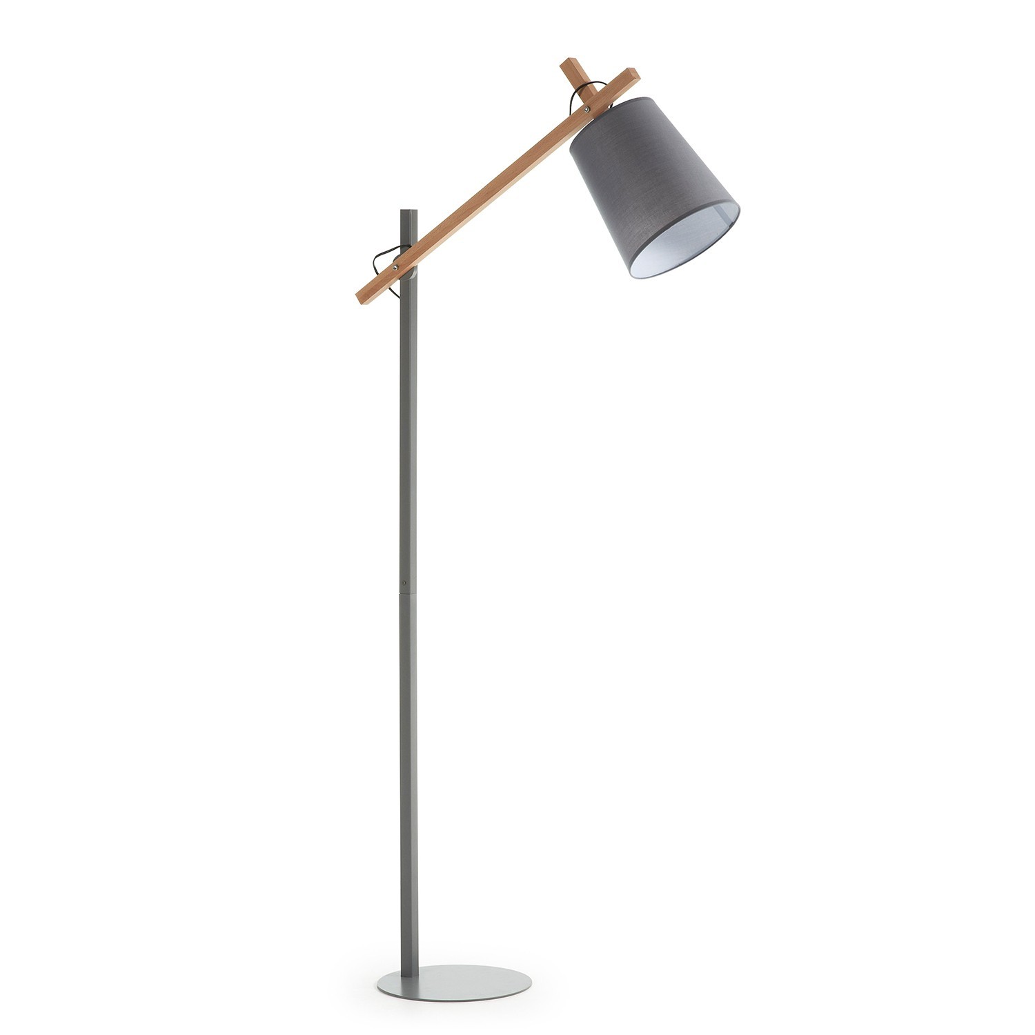 Lámpara de pie JOVIK – metal Gris y madera
