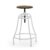 Taburete regulable MAKIO – metal y madera – Blanco