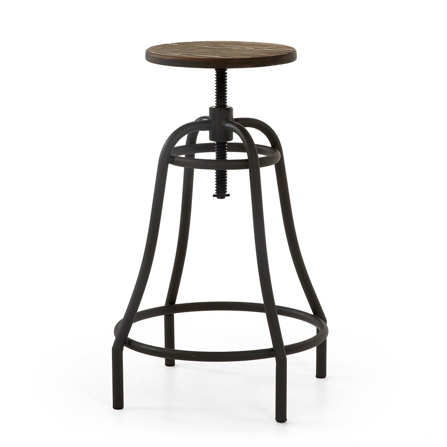 Taburete regulable MAKIO – metal y madera – Grafito Taburete regulable MAKIO – metal y madera – Grafito