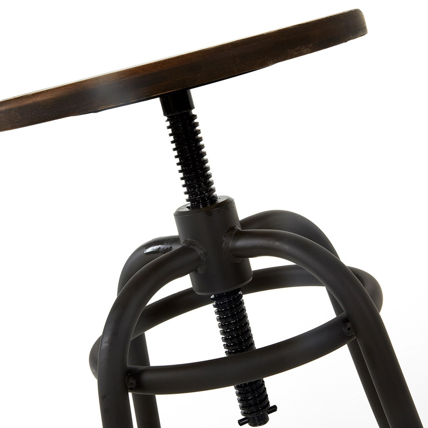 Taburete regulable MAKIO - metal y madera - Grafito