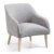 Sillón BOBLY – tela Gris – pies madera Natural