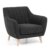Sillón OFFEN – tejido Gris oscuro – pies madera Natural