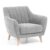 Sillón OFFEN – tejido Gris claro – pies madera Natural