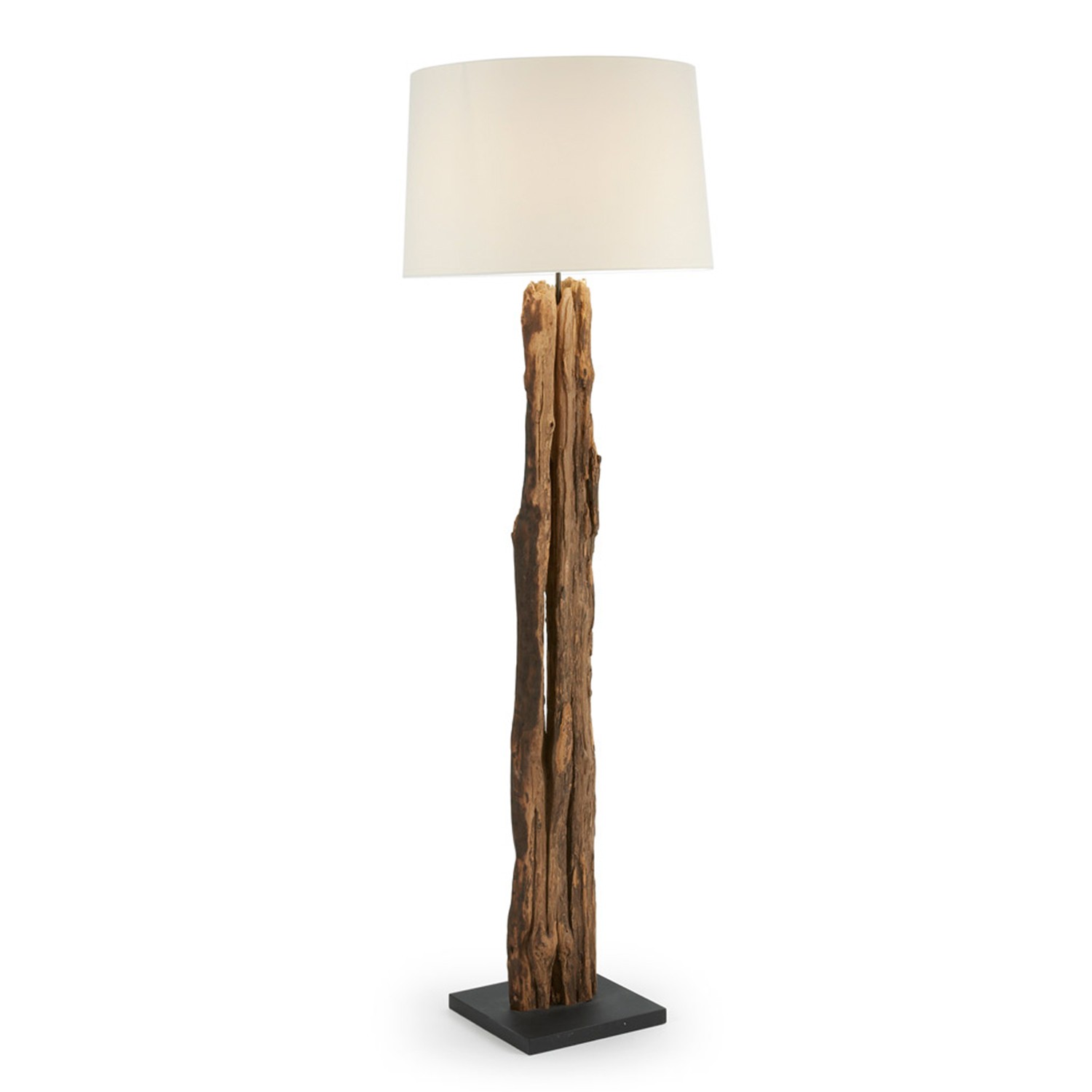 Lámpara de pie WELLPO – Madera tropical y algodón Lámpara de pie WELLPO – Madera tropical y algodón