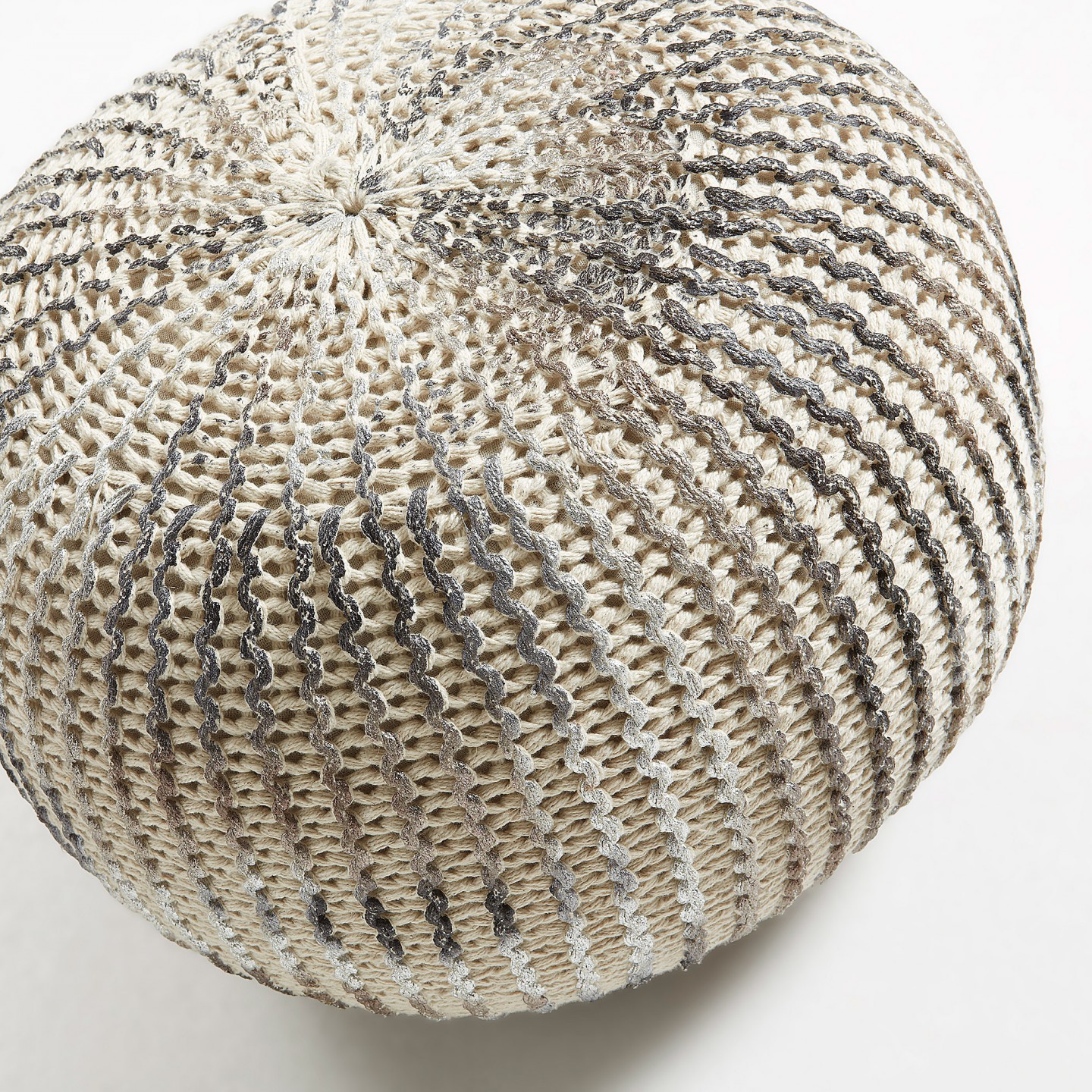 Puff TISTAO - algodón Blanco y Plata