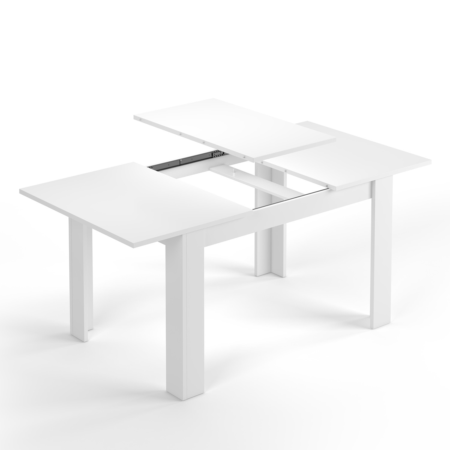 Mesa de comedor extensible DEMBU 140x90 - melamina Blanca