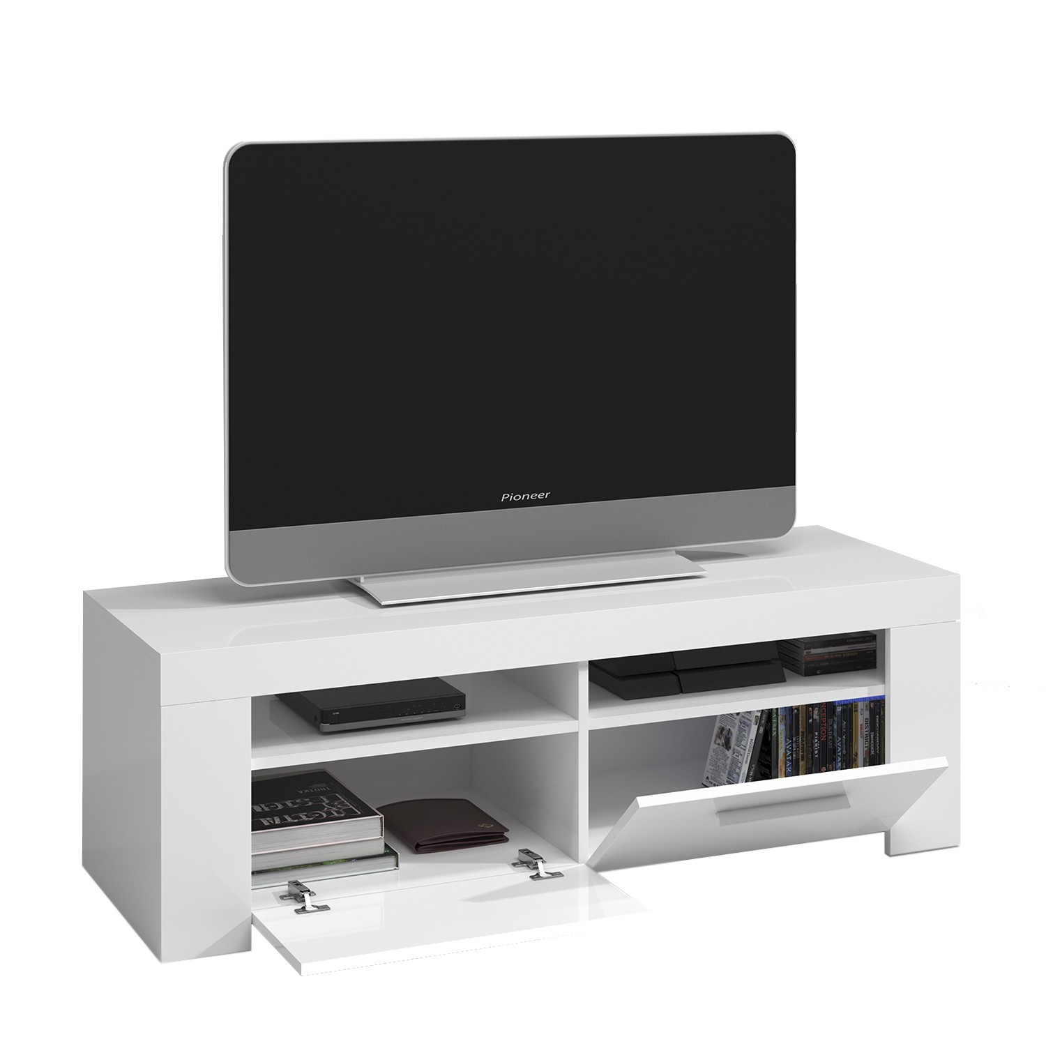 Mueble TV STREET 120×42 – melamina Blanco