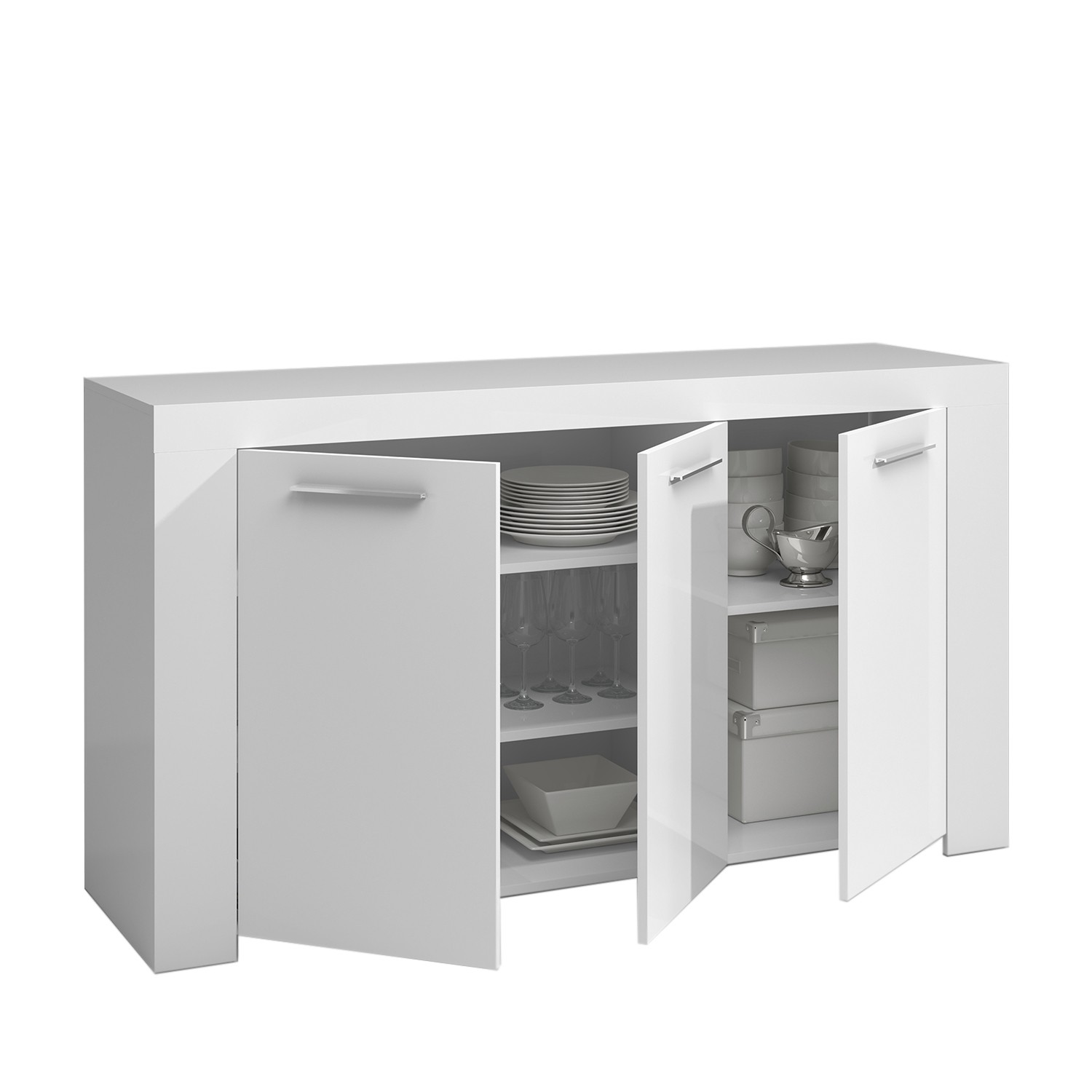 Cómoda aparador STREET con tres puertas – melamina Blanco