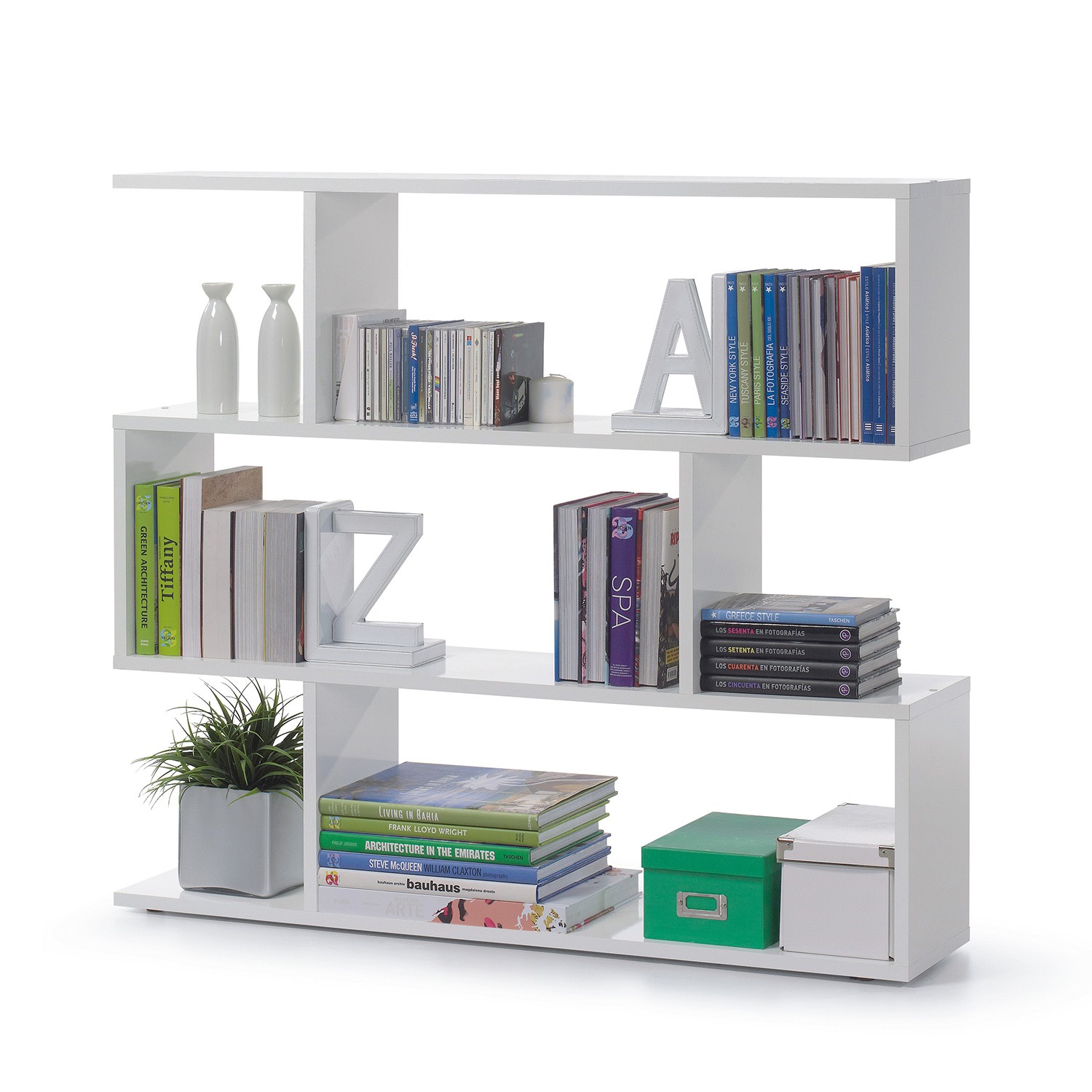 Estantería baja DROLO – melamina Blanco Brillo