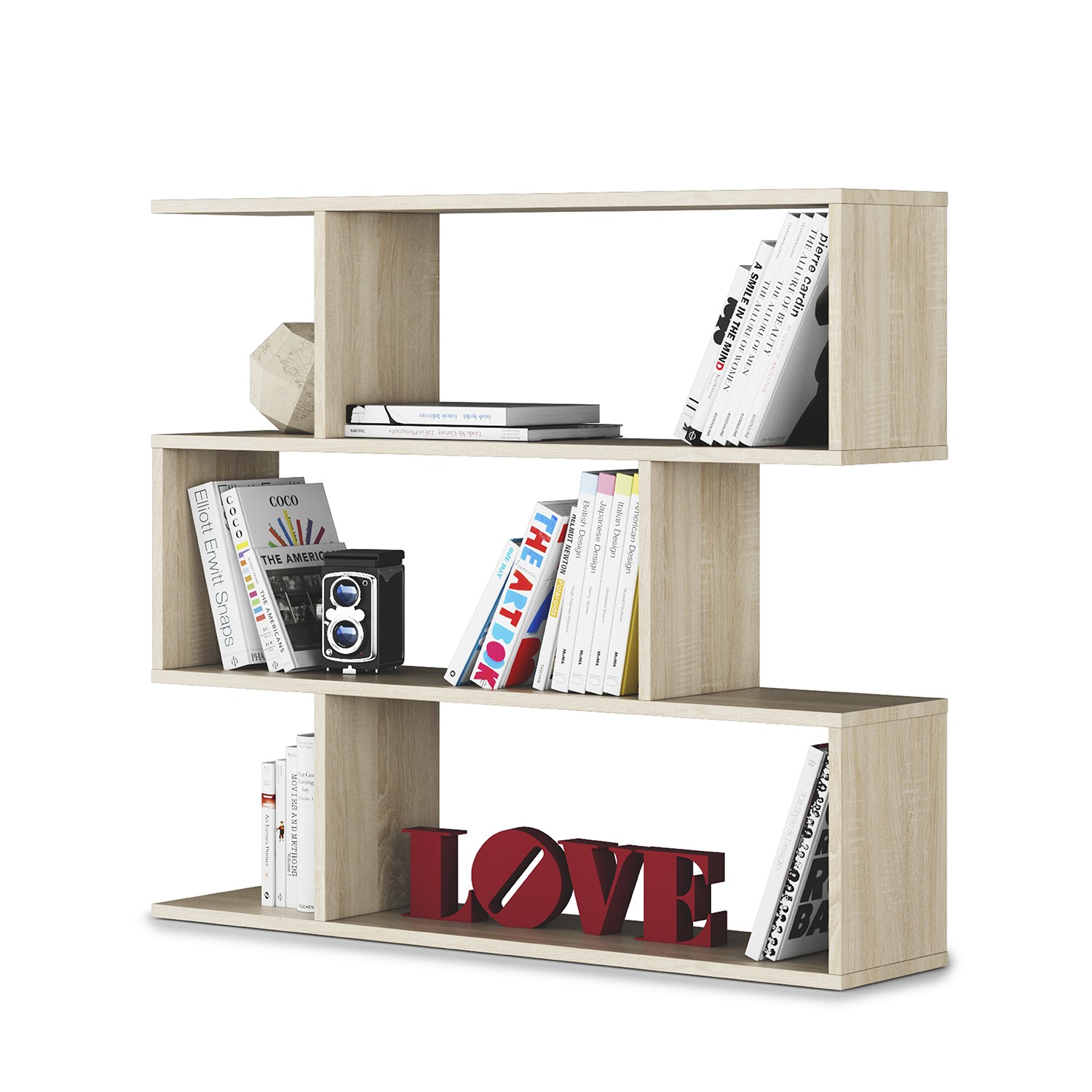 Estantería baja DROLO – melamina Roble Canadian