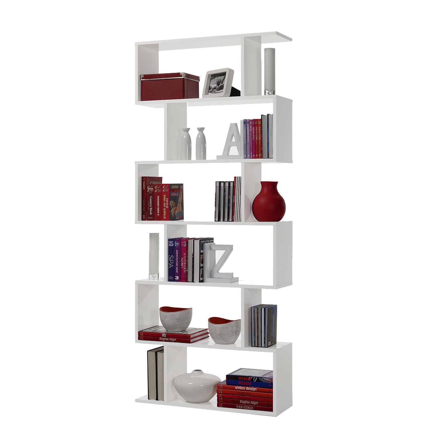 Estantería alta DROLO – melamina Blanco Brillo