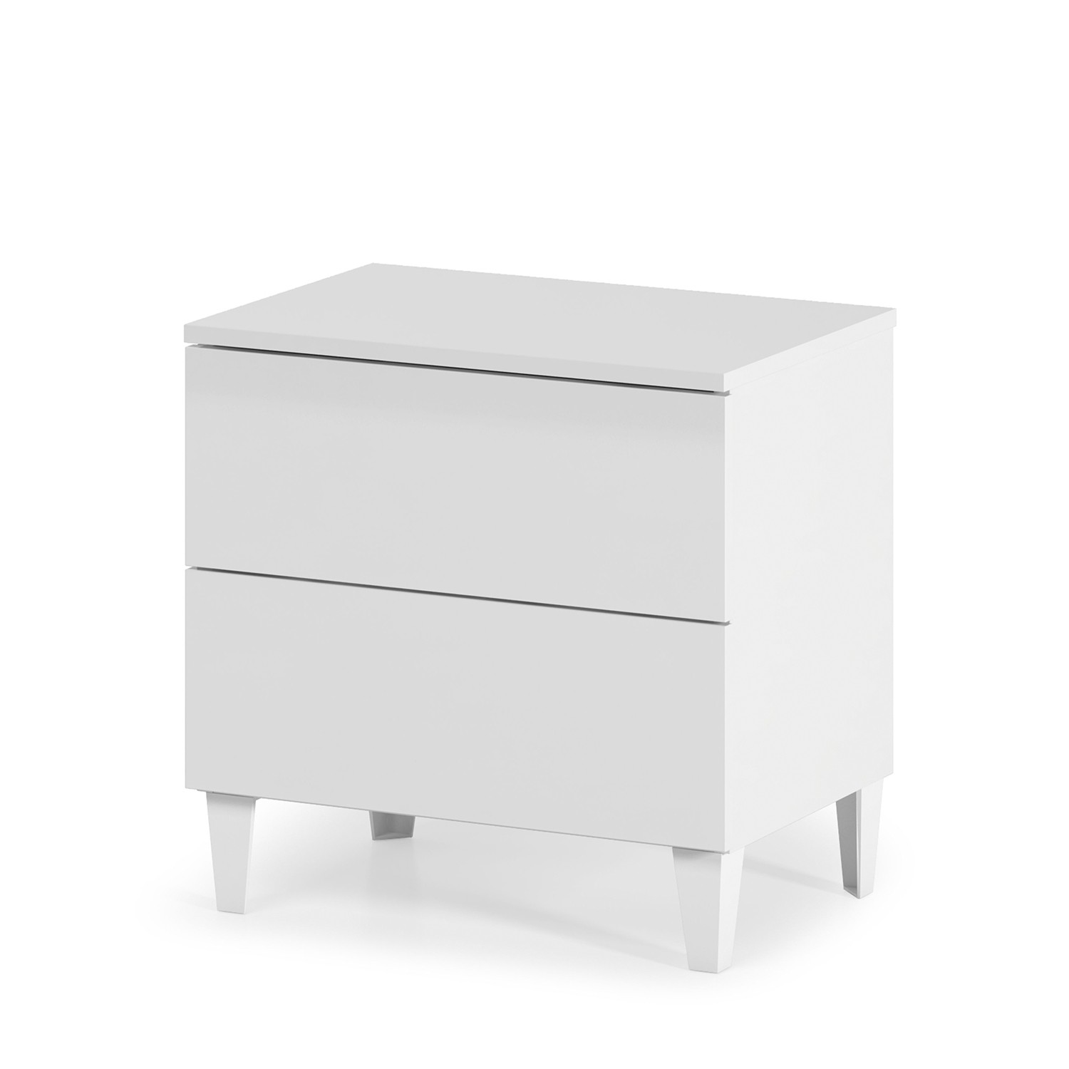 Mesita con 2 cajones NOIRE – melamina Blanco Brillo