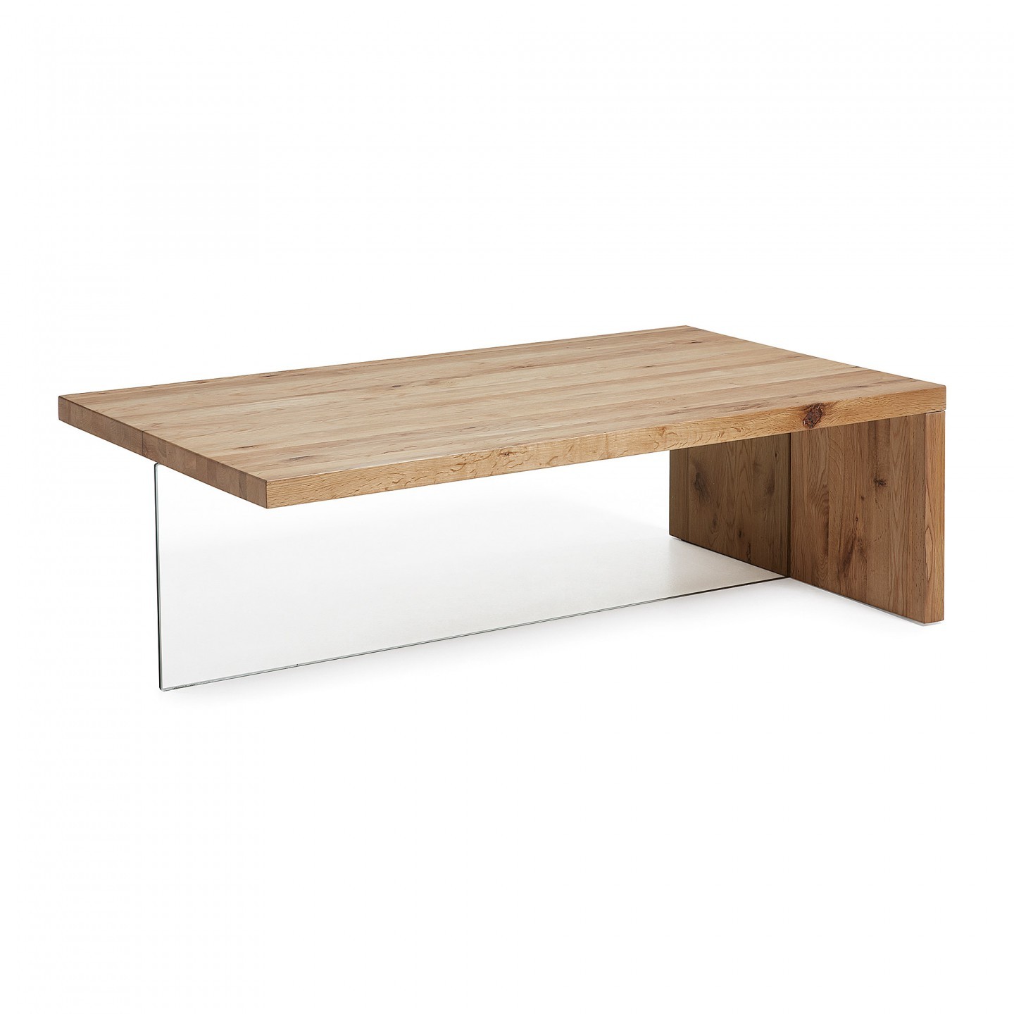 Mesa de centro REGGINA 120×70 – sobre madera de roble – pie cristal Mesa de centro REGGINA 120×70 – sobre madera de roble – pie cristal