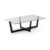 Mesa de centro NAPOLI 120×70 – sobre cristal ahumado – pie acero Negro