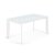 Mesa de comedor extensible ROMA 160(220)x90 – cristal Blanco – metal Blanco