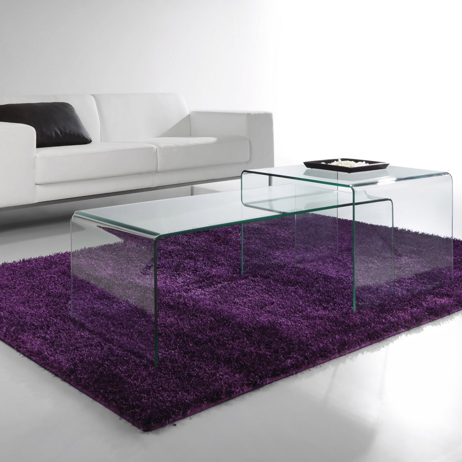 Mesa de centro BURANO GLASS 60x60 - cristal Transparente