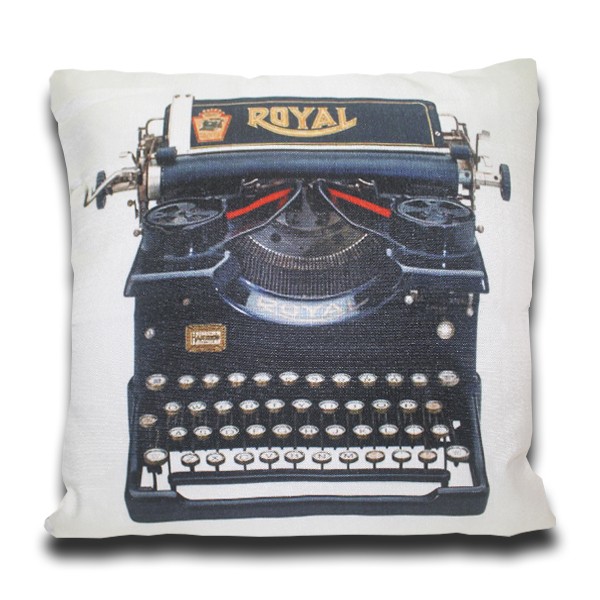 Cojín ROYAL TYPEWRITER algodón 45×45 – incluye relleno