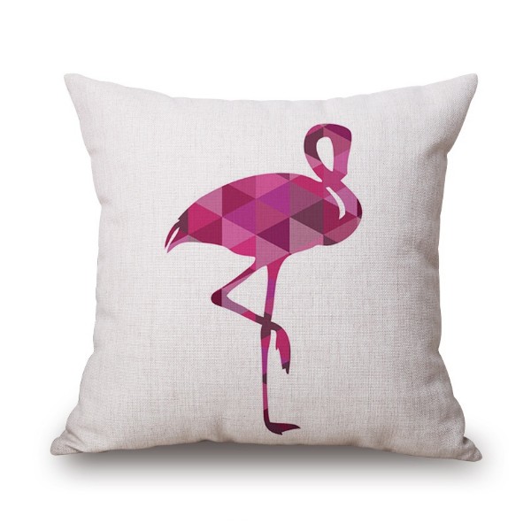 Cojín NORDIC PINK FLAMINGO algodón 45×45 – incluye relleno