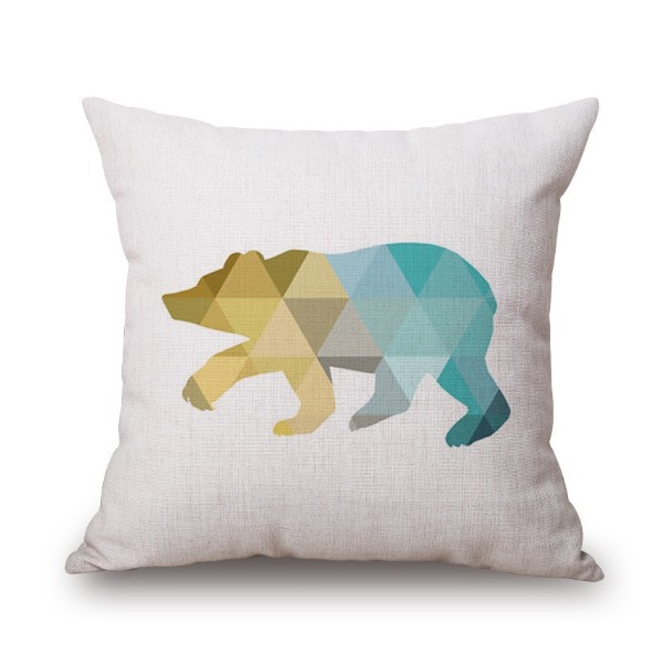 Cojín NORDIC BEAR TRIANGLES algodón 45×45 – incluye relleno