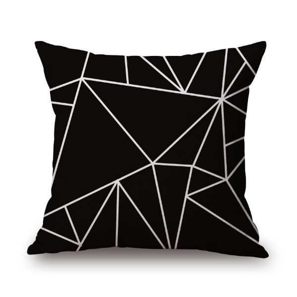 Cojín PRISMAT BLACK algodón 45×45 – incluye relleno