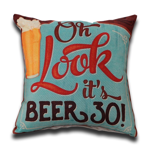 Cojín VINTAGE DRINK BEER LOOK algodón 45×45 – incluye relleno