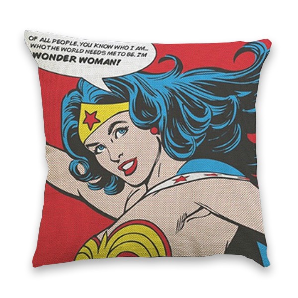 Cojín SUPERHEROE COMIC WONDER WOMAN algodón 45×45 – incluye relleno Cojín SUPERHEROE COMIC WONDER WOMAN algodón 45×45 – incluye relleno