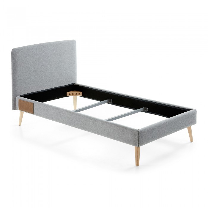 Estructura de cama ROJIM 90×190 – tapizado Gris