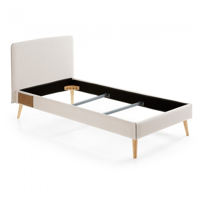 Estructura de cama ROJIM 90×190 – tapizado Beige