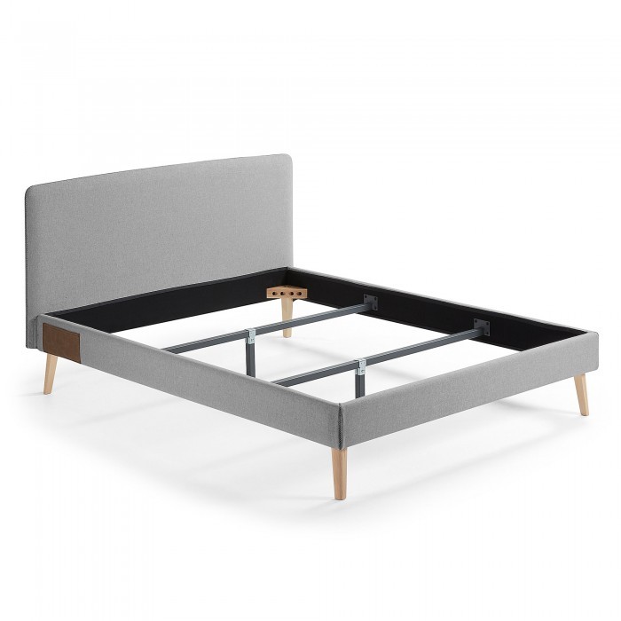 Estructura de cama ROJIM 150×190 – tapizado Gris