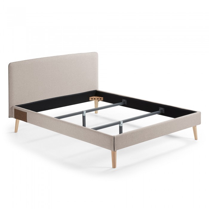 Estructura de cama ROJIM 150×190 – tapizado Beige