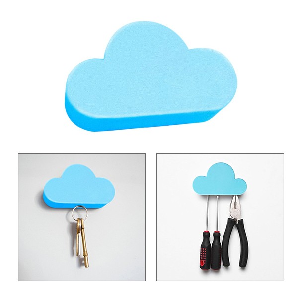 NUBE PORTALLAVES magnética de pared – plástico Azul claro