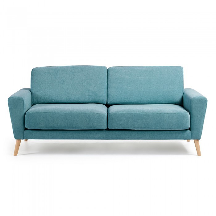 Sofá ROGOL - tejido Turquesa - madera de haya