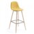 Taburete alto ARAMAT H75 – tejido Mostaza – metal efecto madera de Haya