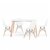 Pack de 4 sillas TOW WOOD + mesa 120×80 BANDIK – Blanco