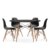 Pack de 4 sillas Negro TOW WOOD + mesa redonda 100 TOW DINING