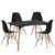 Pack de 4 sillas Negro TOW WOOD + mesa 120×80 BANDIK